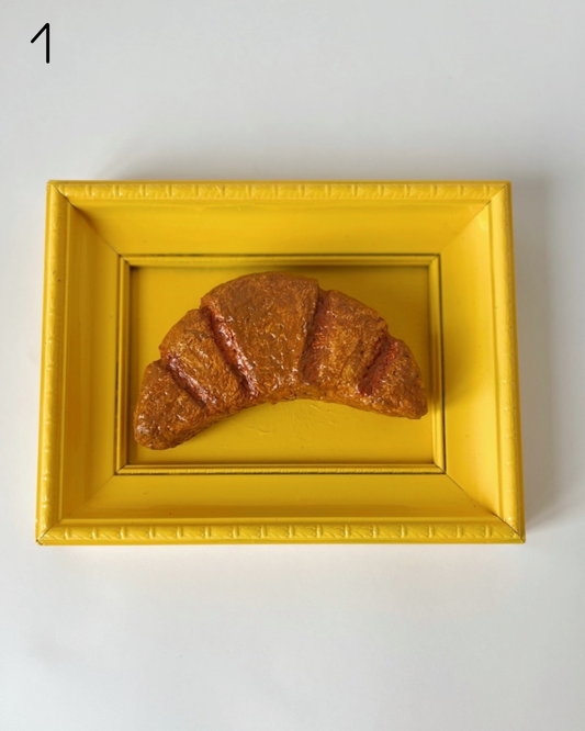 Lifesized croissants yellow frame